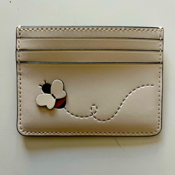 NWT Kate Spade ♠️ Leather Card Wallet 🐝 - Picture 3 of 6